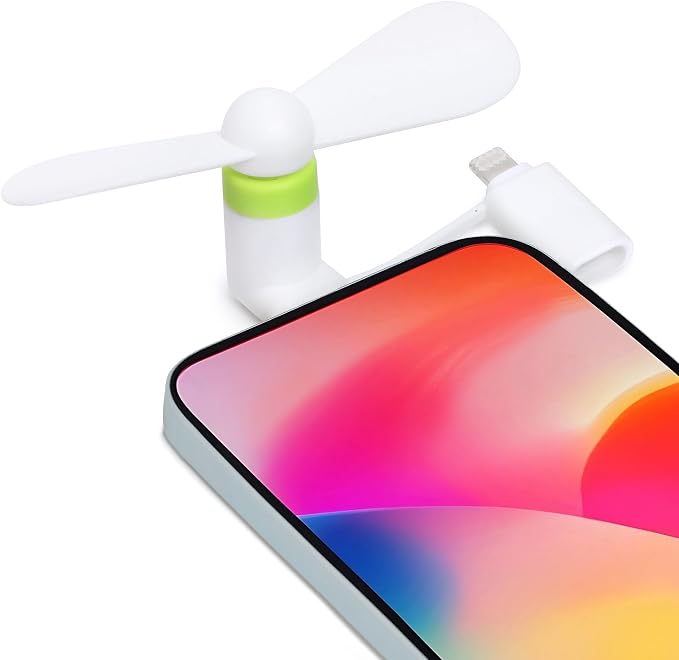 12 Pack Mini Fan, 2-in-1 Mini Cell Phone Fan Compatible for iPhone, iPad, Android Smartphone,Tablet Fit for Type C/Lightning Port Portable and Powerful Cell Phone Summer Accessories - Image 4