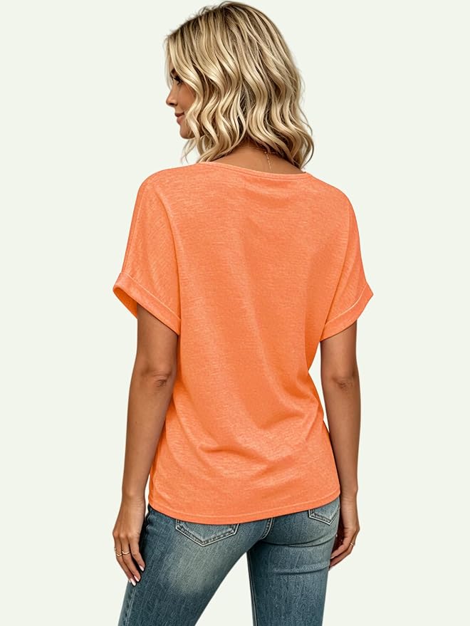 T Shirts Short Sleeve V Neck Tees Womens Tops Beach Vacation Fashion Clothes 2026 Casual Summer Spring Fall Outfits - Image 4