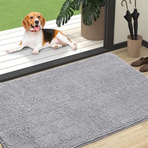 OLANLY Dog Door Mat for Muddy Paws 47x32, Super Absorbent Chenille Mud Mat by OLANLY