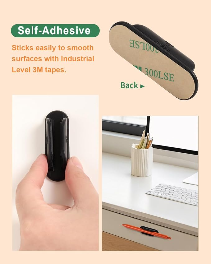 Tiizze Adhesive Pencil Holders for Desk Set of 20 - Silicone Pen Holder with Upgraded Acrylic Adhesive Pads - Flexible Desk Pencil Holder for Class Office Essentials Accessories, Teacher Supplies - Image 3
