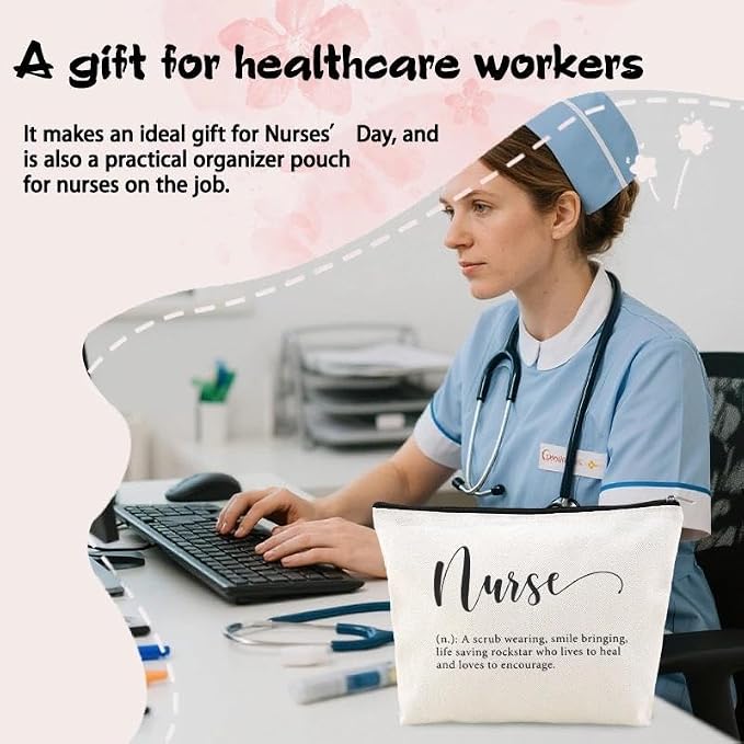 Nurse Gifts Bags for Women Small Nursing Tools Pouch Nurse Pocket Organizer Pouch Nursing School Supplies for Students Nurses Week Graduation Birthday Gifts for Nurses Makeup Bag Pen Pencil Pouches - Image 4