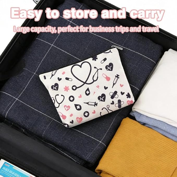 Small Home Medical Bag Pouch Nurse Pocket Protector Pouch Pharmacist Doctor Bag Accessories for Women Family Emergency Medical Kit Nursing Student Essential Supplies for Clinicals Canvas First Aid Bag - Image 5