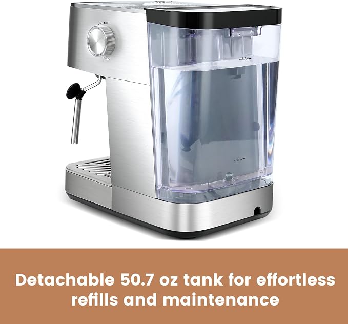 Gevi 20 Bar Espresso Machine, Programmable Coffee Maker with Milk Frother | Budget under$100; Removable Water Tank; Produce Good Crema; Include Necessary Accessories; Can Make Americanos; Easy to Clean - Image 8
