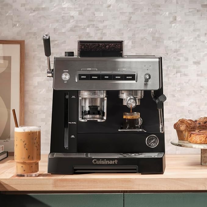 Cuisinart Espresso Bar Grind & Brew Espresso Machine, 16 Grind Settings from Fine to Coarse, Makes Hot or Cold Cafe-Quality Beverages at Home Including Cappuccino, Lattes and Cold Coffee, EM-640 - Image 2