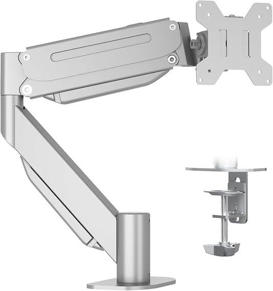 Suptek Ultrawide Monitor Arm Mount for 17 to 43 Inch Heavy Duty Curved Screen,Holds 28.6 lbs,Adjustable Gas Spring Monitor Arm Desk Mount Stand,75/100 Vesa Mount,Silver(MD71MS) by suptek