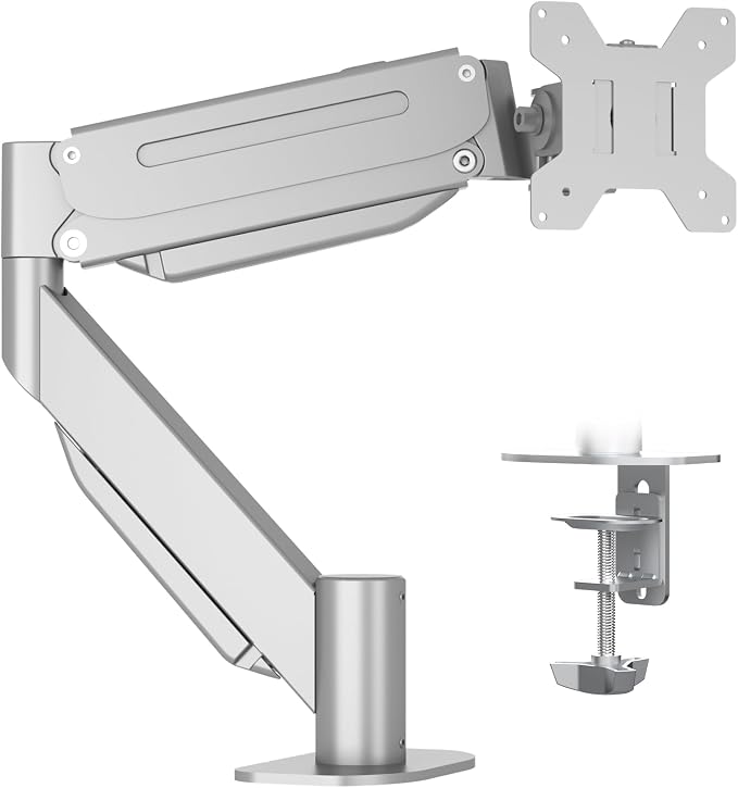 Suptek Ultrawide Monitor Arm Mount for 17 to 49 Inch Heavy Duty Curved Screen,Holds 46.2 lbs,Adjustable Gas Spring Monitor Arm Desk Mount Stand,75/100 Vesa Mount,Silver(MD71LS) by suptek