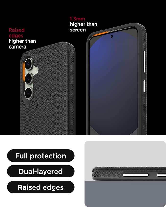 Miimall Rugged Case for Samsung Galaxy S24 FE - Slim, Dual Layer Protection, Military Shockproof, Anti-Slip, Anti-Scratch, Full Body Heavy Duty Case, Black - Image 5