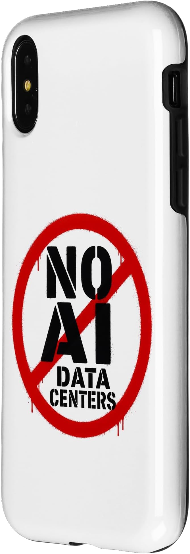No AI Data Centers – Simple Minimal Spray Paint Style Text Case for iPhone X/XS - Image 2