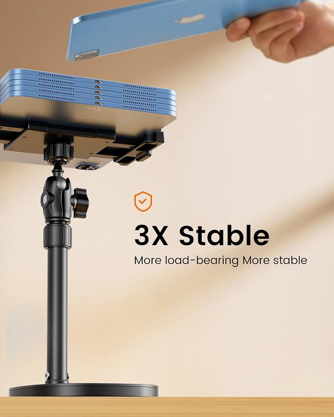 OHLPRO Heavy Duty Portable Monitor Stand for Desk, 22.83" Ultra Tall Tablet Holder with Wide Steel Base, 5.5 LB Capacity, iPad Stand Fits 5-22" Screen, iPad Pro 12.9 13, Office, Kitchen, Drawing - Image 5