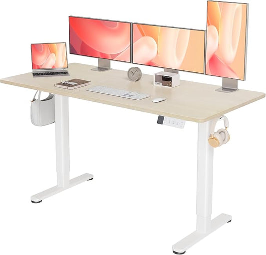 YDN 63 x 24 Inch Nature Electric Standing Desk | Adjustable Height, Sit Stand, Cable Management, Ergonomic, Home Office by YDN