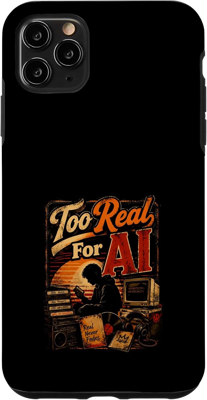 Too Real for AI - Authentic Music Lovers Case for iPhone 11 Pro Max by Unknown