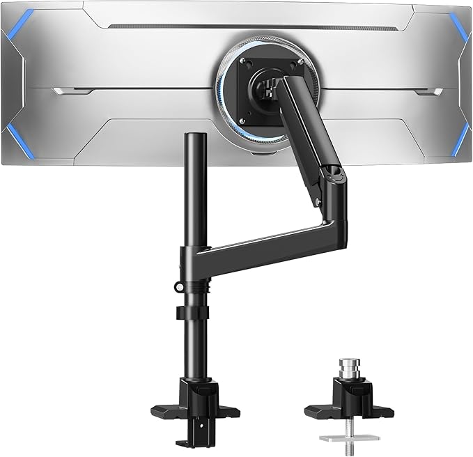 MOUNTUP Heavy Duty Monitor Arm Fits 49 45 42 40 39 34 32 Inch Screens, Ultrawide Monitor Arm Holds 4.4-44 lbs, Monitors Stand for Samsung Odyssey G9 and More, Height Adjustable Mount, VESA Mount by MOUNTUP