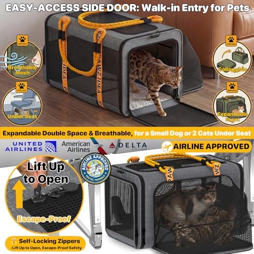 PAWZIDEA Expandable Pet Carrier for Small Cats & Dogs, TSA Airline Approved - Image 3