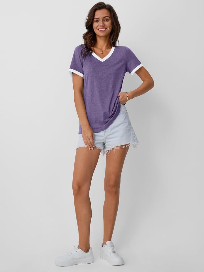 AUTOMET Womens Short Sleeve T-Shirts Summer Tops Casual Soft Tunic V Neck Basic Workout Clothes Spring Fashion Outfits 2026 - Image 5