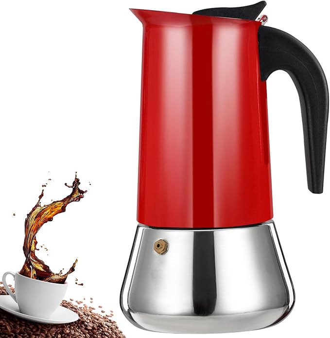 12 Cup Stovetop Espresso Maker Stainless Steel Moka Pot Stove Top Percolator Italian Coffee Makers Capable Mocha Greca Machine Cafe Classic Induction Cookers for Home and Camping 600ml 20oz by Theperfectcombinationofcoffeehomeandhealthylivingmakingeverydayadayofrituals