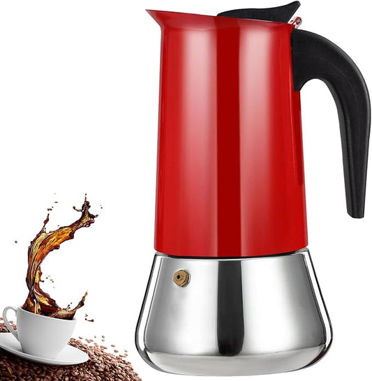 12 Cup Stovetop Espresso Maker Stainless Steel Moka Pot Stove Top Percolator Italian Coffee Makers Capable Mocha Greca Machine Cafe Classic Induction Cookers for Home and Camping 600ml 20oz by Theperfectcombinationofcoffeehomeandhealthylivingmakingeverydayadayofrituals
