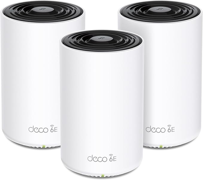 TP-Link Deco XE70 Pro AXE4900 Tri-Band WiFi 6E Mesh WiFi System - 2.5G WAN/LAN Ports, 4.9 Gbps Wi-Fi 7,200 Sq. Ft Coverage, Connect up to 200 Devices, 6 GHz Band, 3-Pack by TP-Link