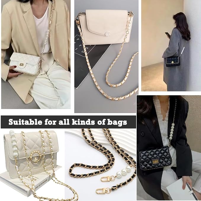 Phone Crossbody Chain Cell Phone Lanyard,Leather+Metal Shouder Strap Universal Phone Strap with Phone Tether Patches (K) - Image 5