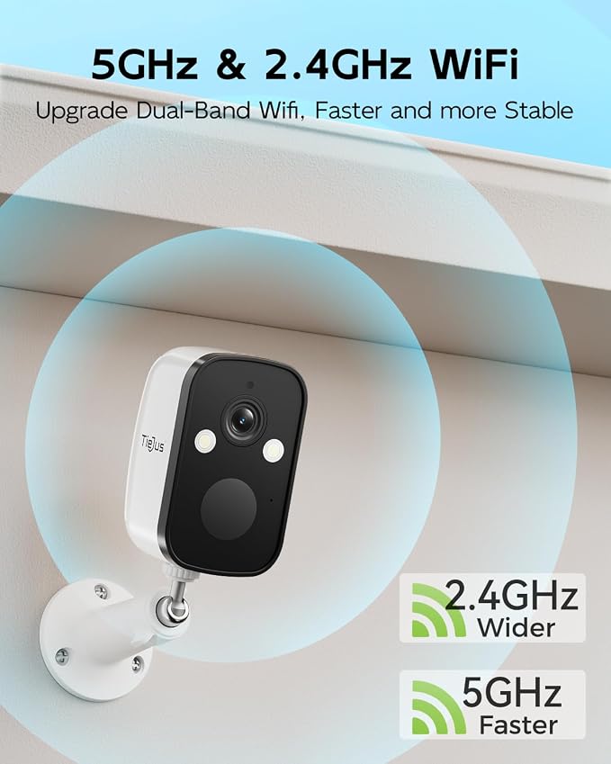 4-Pack 2K 5G Solar Security Cameras Wireless Outdoor for Home | Solar-Powered Camera for Home with Full Color Night Vision, PIR Detection, IP66/Alexa/2 Way Talk,5G/2.4GHz WiFi - Image 4