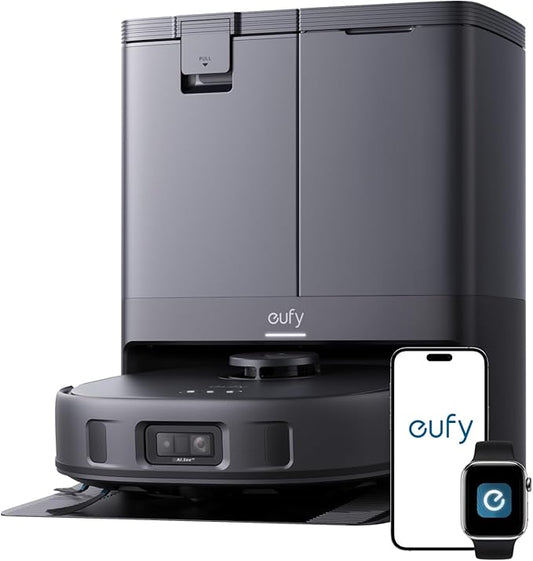 eufy X10 Pro Omni Robot Vacuum and Mop Combo,Dual Mops with 12 mm Auto-Lift | 8,000 Pa Suction, Carpet Detection, AI Obstacle Avoidance, Auto Mop Washing, Auto Drying, Self-Emptying by Unknown