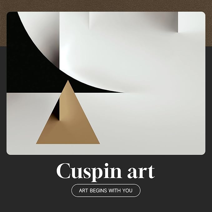 Large Framed Modern Elegant Abstract Wall Art, 2 Piece Black White Gold Geometric Prints Paintings Artwork for Walls, Minimalist Wall Pictures for Living Room Dining Bedroom Hallway Wall Decor 24x36 In - Image 7
