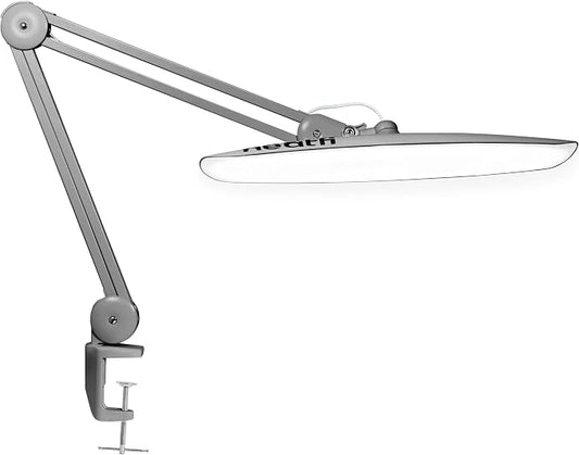 Neatfi XL 2200 Lumens 24W LED Desk Lamp – Shadow-Free Task Lighting | 4-Level Dimming | Home Office & Crafts Use | 20-Inch Wide Head (Silver, Non-CCT with Clamp) by Neatfi