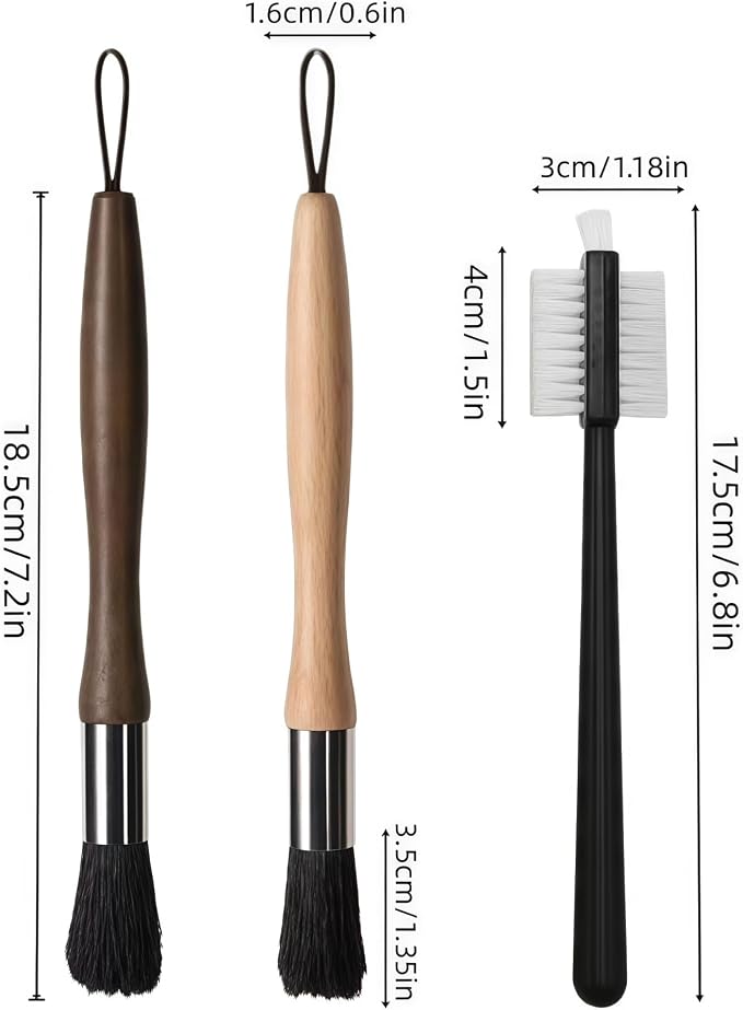 3-Pack Coffee Machine Cleaning Brush, Grinder Cleaning Accessories for Home Kitchen and Barista - Image 2