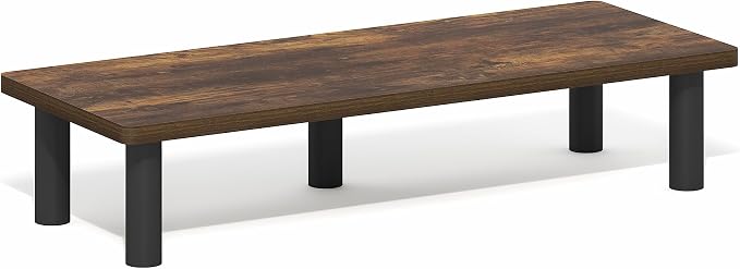 Furinno Turn-N-Tube Monitor Stand Riser, 23.6" Wide Rectangle Monitor Riser, Laptop Stand for Desk, Office Desk Accessories, Desktop Organizers and Accessories, Toolless Assembly, Amber Pine - Image 5