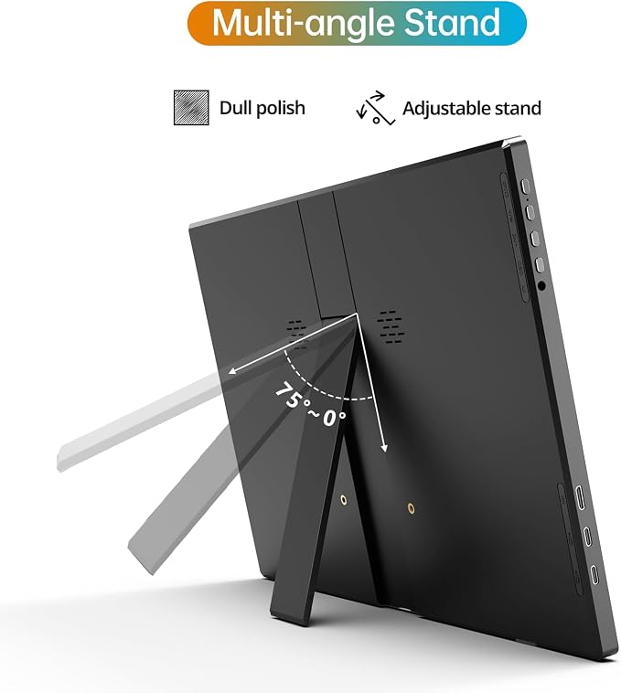 MNN Portable Monitor 14 inch FHD 1920 * 1200P USB C HDMI Ultra-Slim IPS Travel Display w/Speakers, HDR Plug&Play, External Monitor for Laptop PC, Phone,Mac(400cd/m² Brightness) | 14" 16:10 1200p IPS 400nit HDR, USB-C/HDMI, speakers, ultra-slim, plug&pl... - Image 4