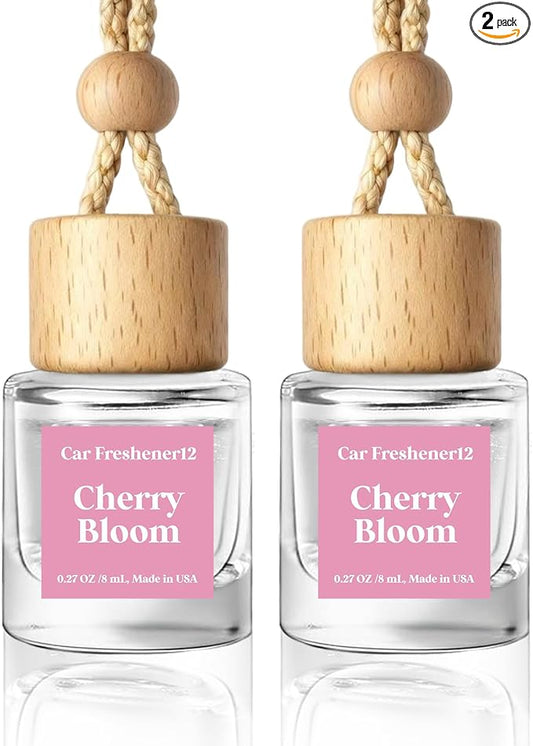 HoogaLife Car Air Freshener Diffuser 2 Pack Hanging Cherry Bloom Car Air Freshener for Women 45+ days Long Lasting Fragrance Made in USA (C12) by HoogaLife