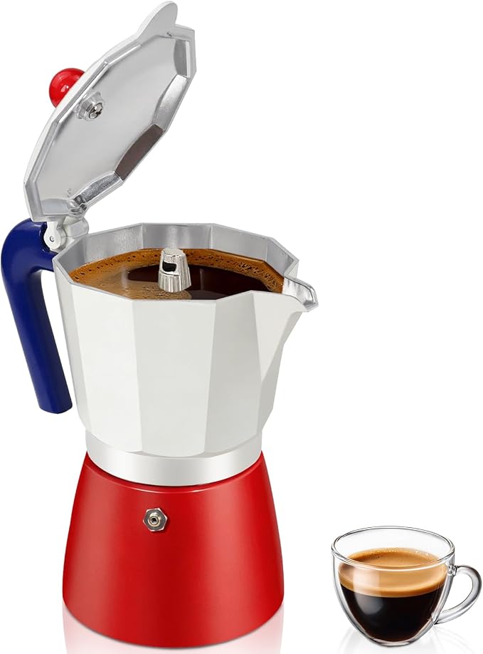 Coffee Maker Stovetop Espresso Maker 6 Cup Aluminum Moka Pot Percolator 10oz 300ml Easy Brewing for Electric Ceramic Stoves Home Camping Italian Cuban Café Classic by Unknown