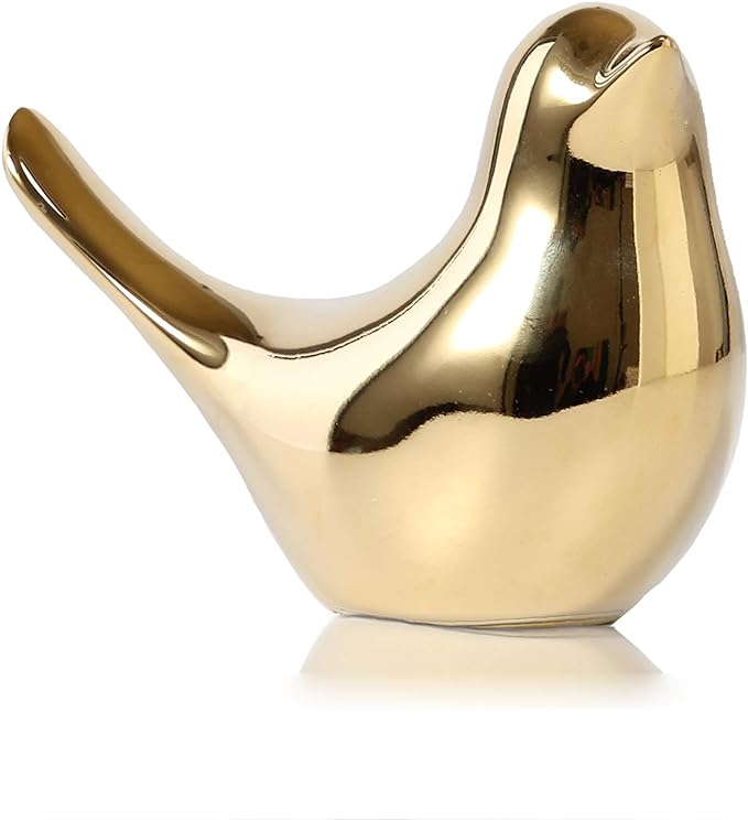 FANTESTICRYAN Small Birds Statues Gold Home Decor Modern Style Figurine Decorative Ornaments for Living Room, Bedroom, Office Desktop, Cabinets by FANTESTICRYAN
