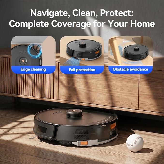 Robot Vacuum 38,000 Pa Robot Vacuum Mop,120Day Self Emptying Vacuum Robot,Lidar Navigation,5G 2.4GWiFi APP Aspirateur Robot,Self-Charging Robot Vacuums for Pet,Floor,Carpet R11 Max Black - Image 8