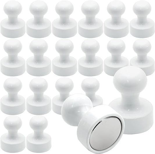 LOVIMAG Fridge Magnets 20Pcs, Magnet for Refrigerator Whiteboard, White | Small Strong Neodymium Metal Cute Push Pin for Classroom, Kitchen, Accessories Decorative, Office, Calendar by LOVIMAG