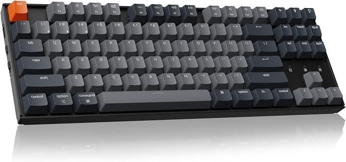 Keychron K8 Tenkeyless Wireless Mechanical Keyboard for Mac, White Backlight, Bluetooth, Multitasking, Type-C Wired Gaming Keyboard for Windows Red Switch by Keychron