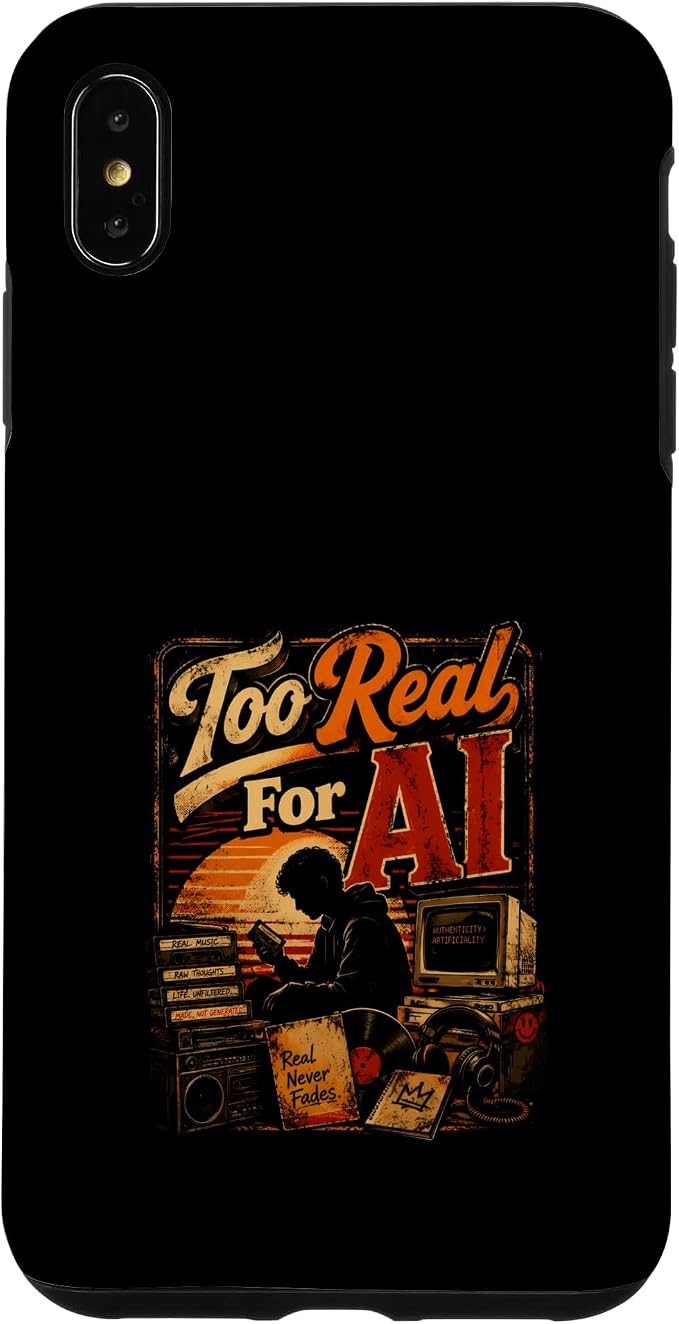 Too Real for AI - Authentic Music Lovers Case for iPhone Xs Max by Unknown