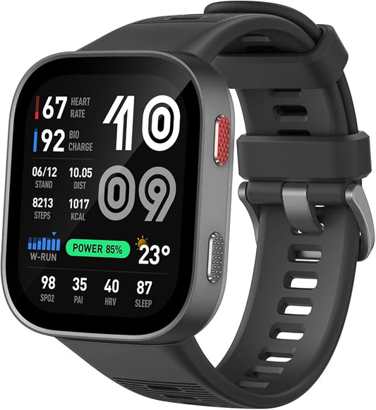 Amazfit Bip Max 50mm Smartwatch, 2.07" AMOLED Display, 20 Days of Battery, GPS, 4GB Storage, Offline Maps, Fitness Tracker, Hybrid Training, 150+ Sports, HYROX Mode, 5 ATM for Android & iPhone, Gray by Amazfit