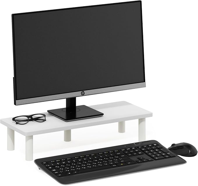 Furinno Turn-N-Tube Monitor Riser Stand, White/White (Pack of 2) - Image 3