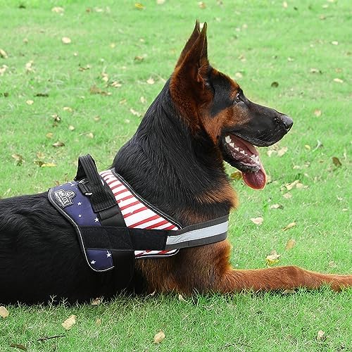 Bolux Dog Harness, No-Pull Reflective Dog Vest, Breathable Adjustable Pet Harness with Handle for Outdoor Walking - No More Pulling, Tugging or Choking (Flag, Medium) - Image 6