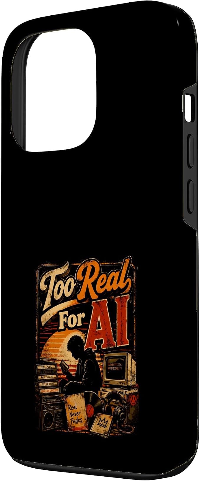 Too Real for AI - Authentic Music Lovers Case for iPhone 13 Pro - Image 2