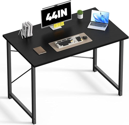 DUMOS 44 in Computer Desk for Home Office, Modern Study Work Table Simple Style for Bedroom, Writing Desks with X-Shaped Reinforcement, Black | Modern Study Writing Work Table, Craft PC Desk Simple Workstation with Reinforcement Structure, Black by DumosLifestyle