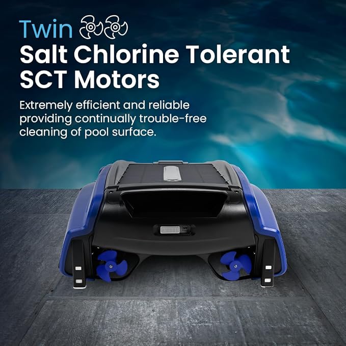 Betta SE Solar Powered Automatic Robotic Pool Surface Skimmer Cleaner with 24/7 Continuous Cleaning Battery Power and Re-Engineered Twin Salt Chlorine Tolerant Motors (Blue) - Image 3