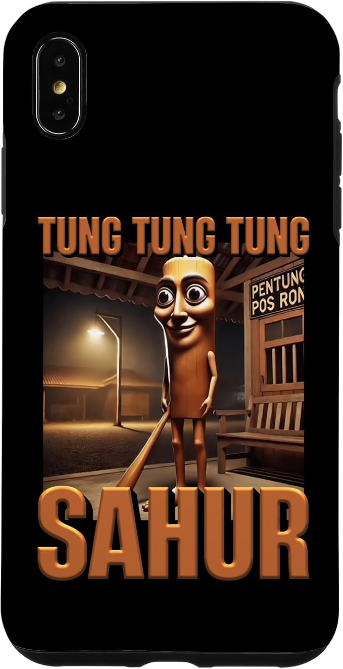 Internet Hilarious Meme AI Character Tung Tung Tung Sahur Case for iPhone Xs Max by Unknown