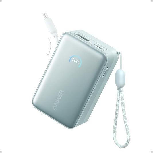 Anker Nano Power Bank, 45W 10,000mAh Portable Charger, iPhone Battery Pack | Built-In Retractable USB-C Cable, for iPhone 17 / 16 Series, iPad, Galaxy, Pixel, and More, Compact Travel Design by Unknown