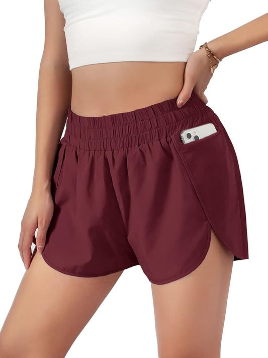 Blooming Jelly Women's Quick-Dry Running Shorts Workout Sport Layer Active Shorts with Pockets 1.75" by Bloomingjelly