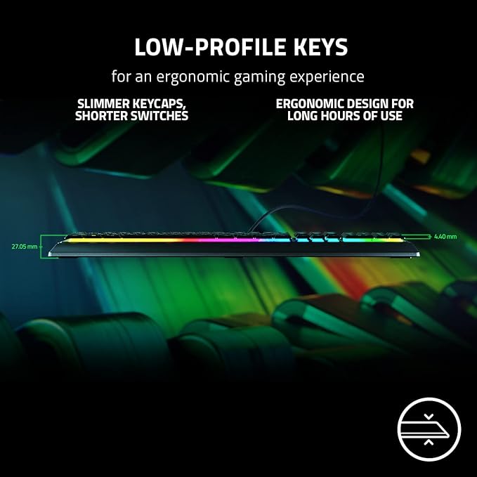Razer Ornata V3 Gaming Keyboard, Low-Profile Keys, Black | Mecha-Membrane Switches, UV-Coated Keycaps, Backlit Media Keys, 10-Zone RGB Lighting, Snap Tap, Magnetic Wrist Wrest - Image 2