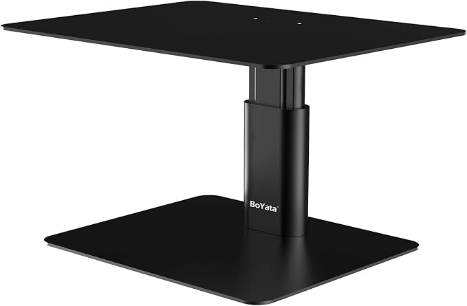 BoYata Monitor Stand, Adjustable Monitor Riser Metal Computer Stand Compatible with TV, PC, Laptop, Computer, iMac, and All Screen Display-Black by Boyata