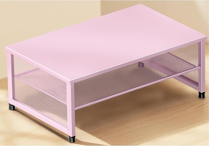 ECOLOVI 2-Tier Computer Monitor Stand Riser, Desk Organizer for Monitor, Printer & Laptop Stand, Desktop Workspace Organizers for Office Supplies(Pink) by ECOLOVI