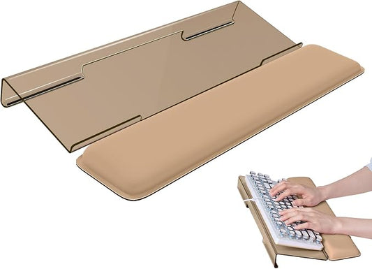 Laborio Computer Keyboard Wrist Rest, Keyboard Riser Stand for Desktop | Coffee, Ergonomic Acrylic Keyboard Holder, Non-slip Wrist Pad, Pain Relief for Typing, Multiple Colors by Laborio