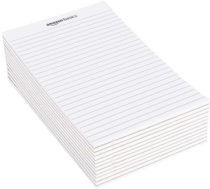 Amazon Basics Legal/Wide Ruled 8-1/2 by 11-3/4 Legal Pad, White, 600 Count (12 Pack of 50 Sheets) - Image 3